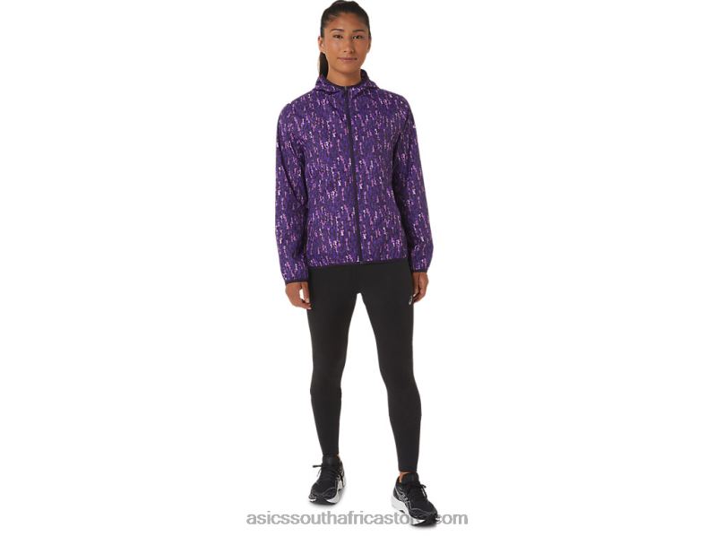 Women Asics Packable Jacket LH4X02771 Orchid Brushstroke/Nightshade