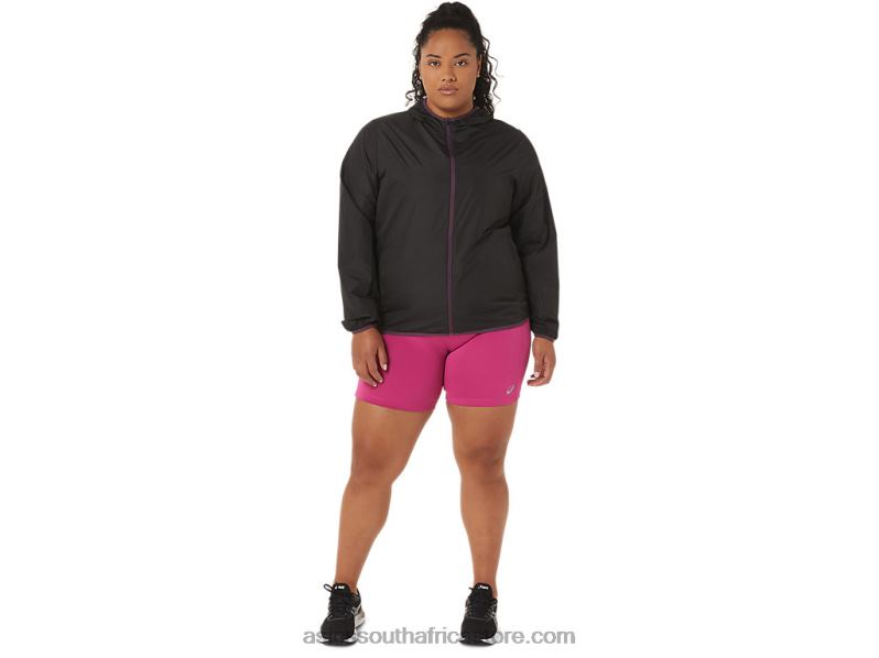 Women Asics Packable Jacket LH4X03358 Performance Black/Deep Plum