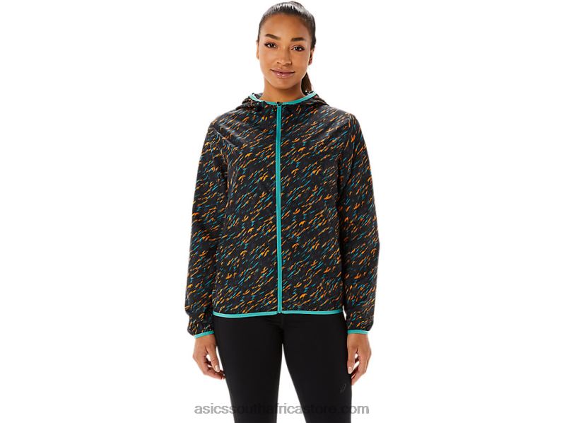Women Asics Packable Jacket LH4X03399 Night Shade/Sage Print
