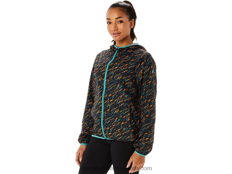 Women Asics Packable Jacket LH4X03399 Night Shade/Sage Print