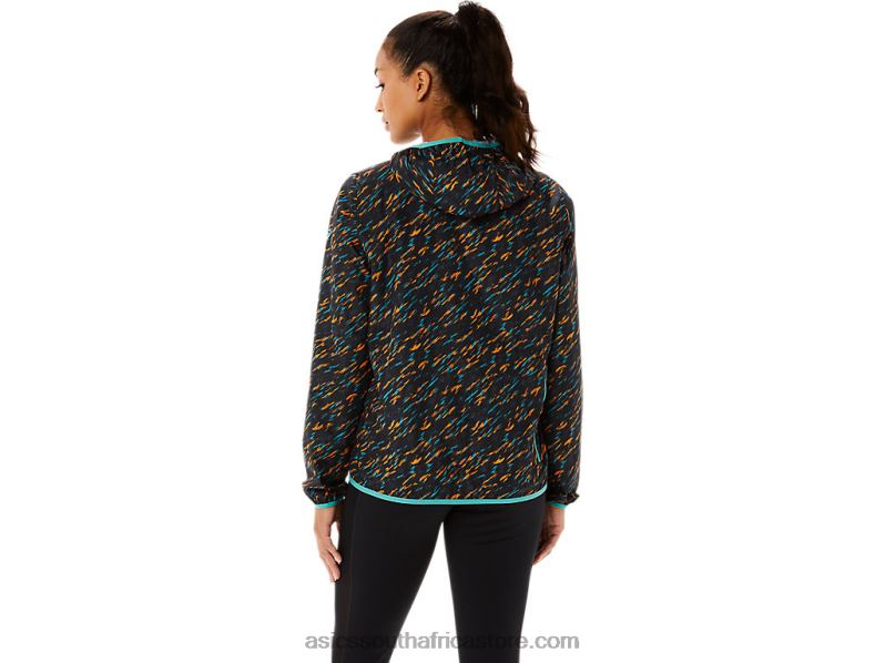 Women Asics Packable Jacket LH4X03399 Night Shade/Sage Print