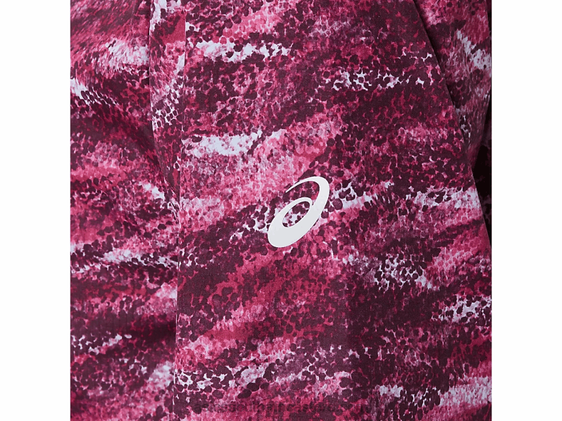 Women Asics Packable Jacket LH4X03718 Deep Mars Print/Peacoat