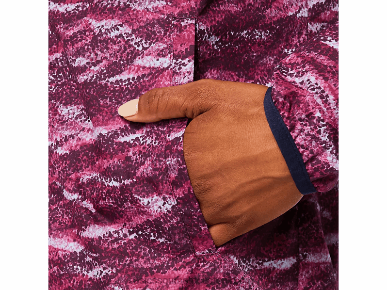 Women Asics Packable Jacket LH4X03718 Deep Mars Print/Peacoat