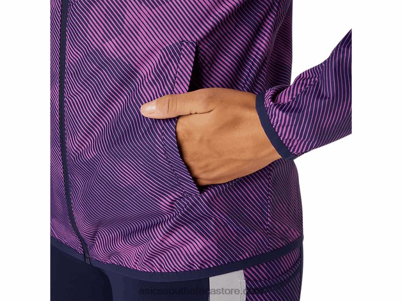 Women Asics Packable Jacket LH4X04100 Digital Grape Print/Peacoat