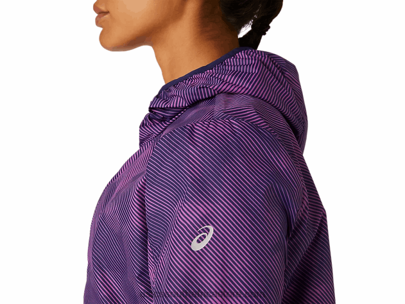 Women Asics Packable Jacket LH4X04100 Digital Grape Print/Peacoat