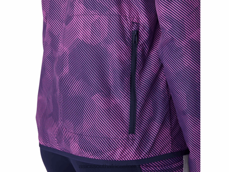 Women Asics Packable Jacket LH4X04100 Digital Grape Print/Peacoat