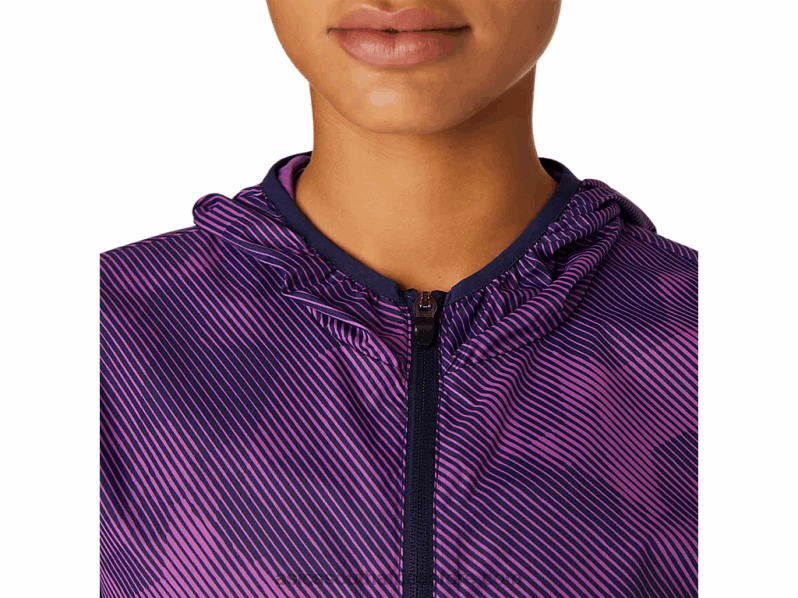 Women Asics Packable Jacket LH4X04100 Digital Grape Print/Peacoat