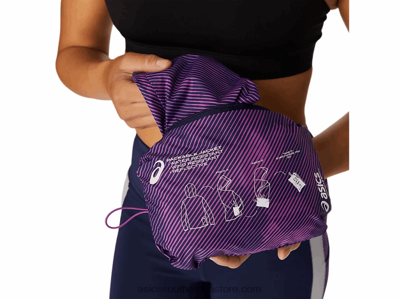 Women Asics Packable Jacket LH4X04100 Digital Grape Print/Peacoat