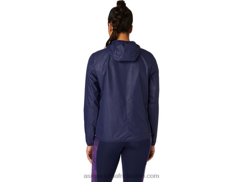 Women Asics Packable Jacket LH4X04101 Peacoat Emboss