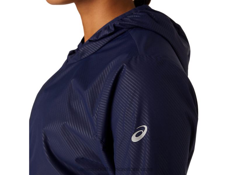 Women Asics Packable Jacket LH4X04101 Peacoat Emboss