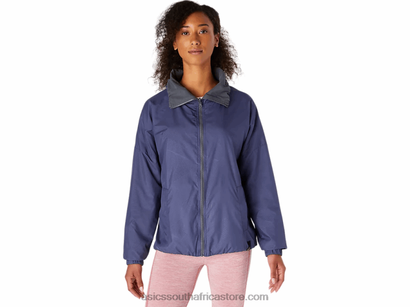 Women Asics Reversible Jacket LH4X03670 Thunder Blue/Carrier Grey