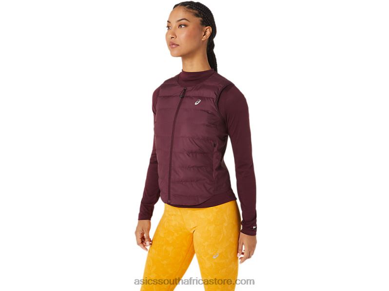 Women Asics Runkoyo Padded Vest LH4X02801 Deep Mars