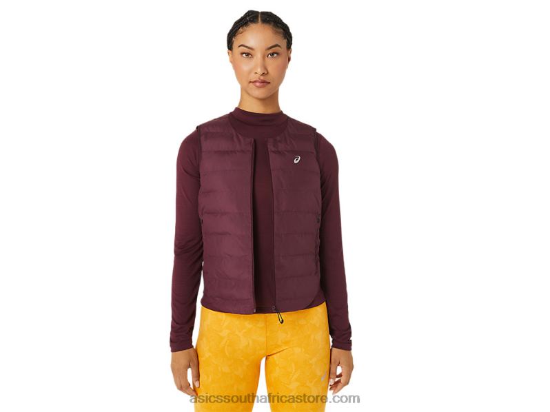 Women Asics Runkoyo Padded Vest LH4X02801 Deep Mars
