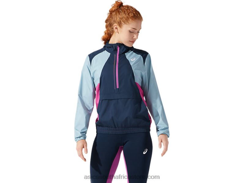 Women Asics Visibility Jacket LH4X04058 French Blue/Smoke Blue
