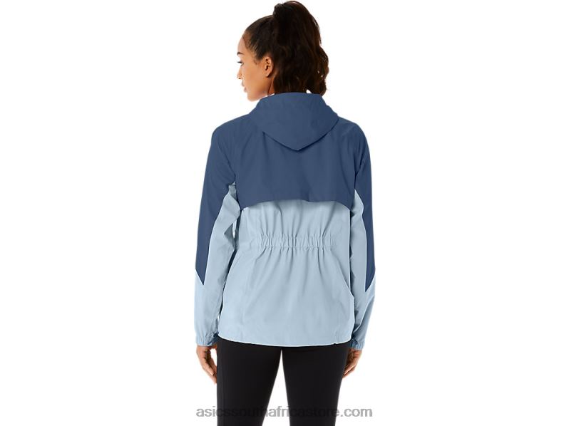 Women Asics Waterproof Jacket LH4X02175 Sky/Grand Shark