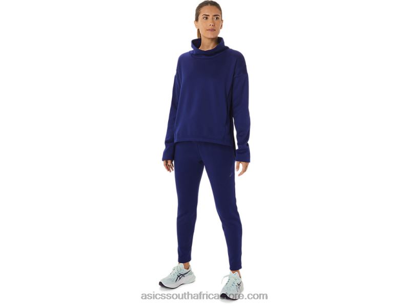 Women Asics Brushed Knit Pant LH4X02936 Dive Blue