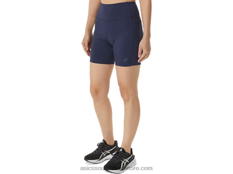 Women Asics Pr Lyte 5in Run Short With Pockets LH4X03296 Peacoat