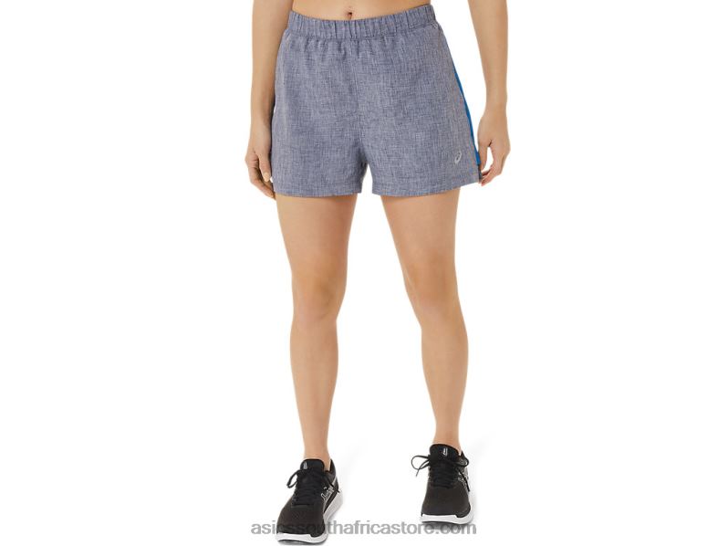 Women Asics Ready-Set 3in Short LH4X02947 Peacoat Heather/Lake Drive