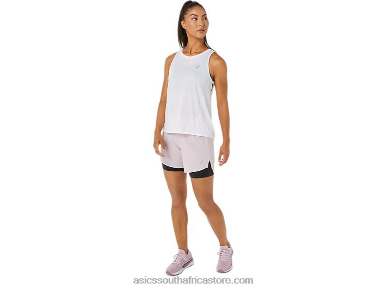 Women Asics Road 2-N-1 5.5in Short LH4X03487 Barely Rose/Performance Black