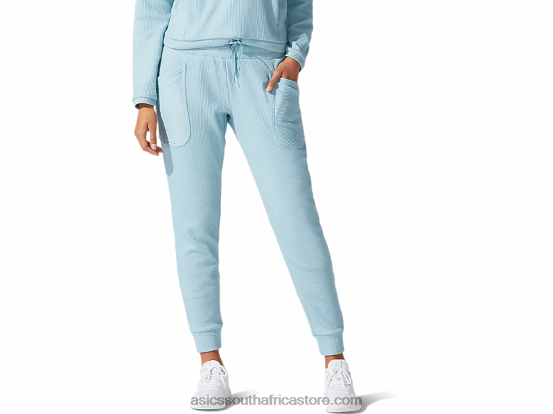 Women Asics Soft Stretch Sweat Pant LH4X04070 Smoke Blue