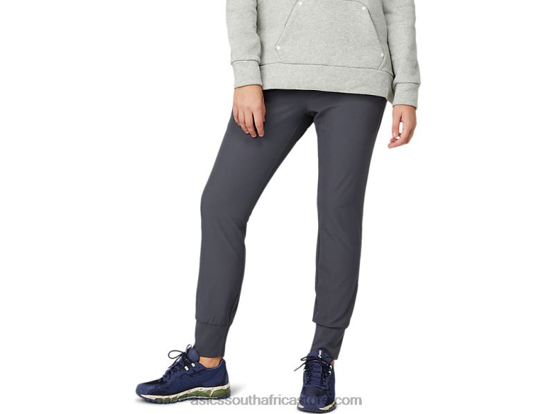Women Asics Stretch Tapered Pant LH4X03640 Carrier Grey