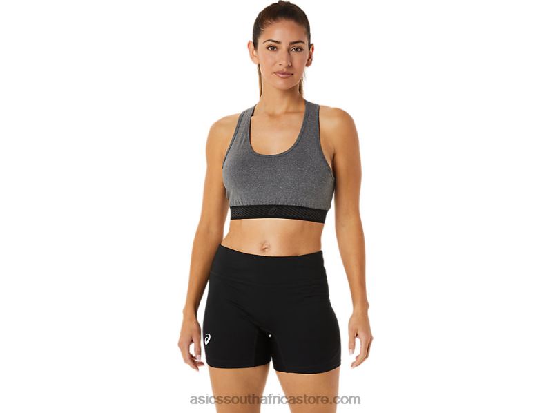 Women Asics Circuit II Padded Bra LH4X02885 Dark Grey Heather/Black