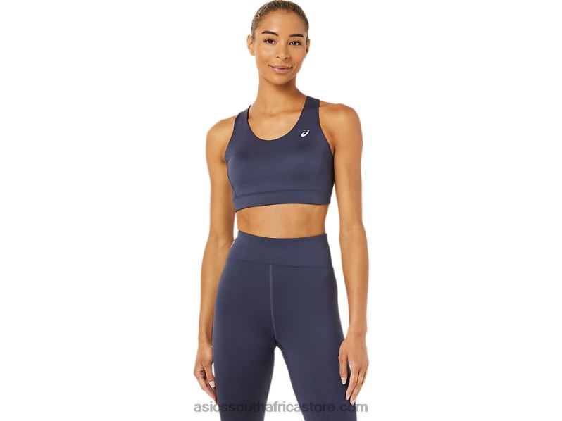 Women Asics Cross Back Strapped Bra LH4X03379 Indigo Fog
