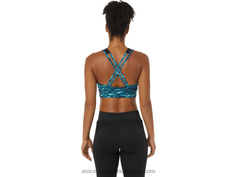 Women Asics Kate Strappy Bra LH4X03763 Peacoat/Fresh Ice Multi