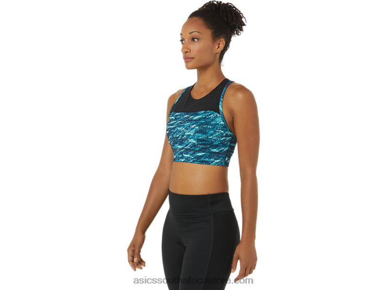 Women Asics Kate Strappy Bra LH4X03763 Peacoat/Fresh Ice Multi