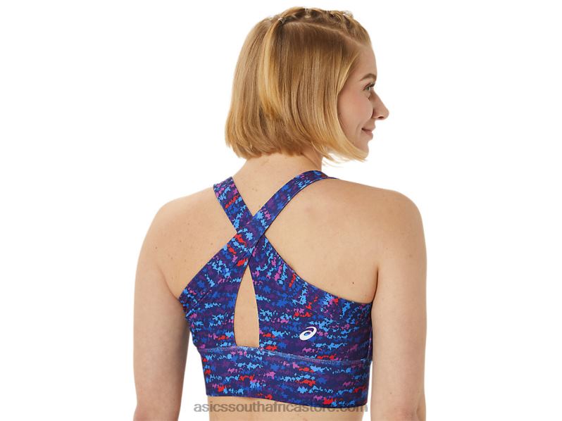 Women Asics New Strong 92 Printed Bra LH4X03007 Tennis Japan Brushed Aop Orchid