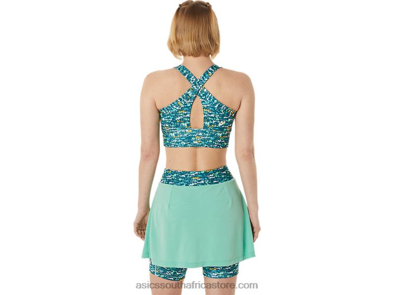 Women Asics New Strong 92 Printed Bra LH4X03008 Soothing Sea