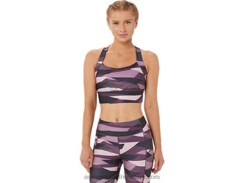 Women Asics New Strong 92 Printed Bra LH4X03337 Barely Rose Print