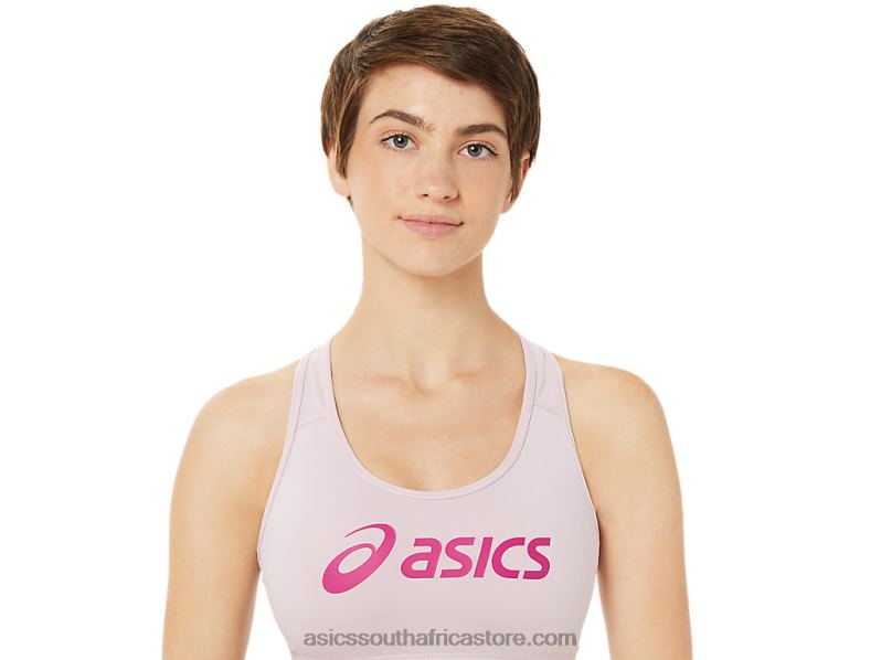 Women Asics Padded Bra LH4X03315 Barely Rose/Fuchsia Red