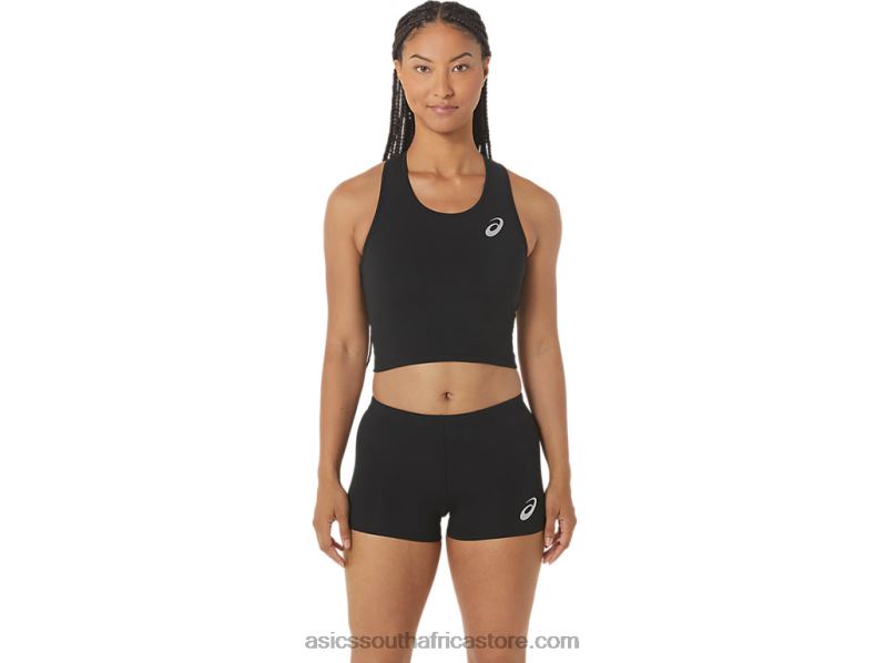 Women Asics Track Cropped Top LH4X02312 Performance Black