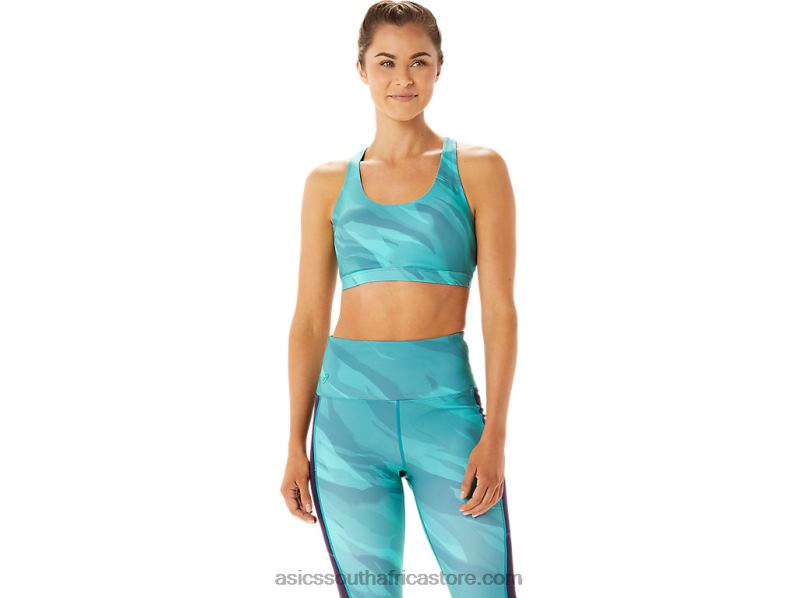 Women Asics Training Graphic Bra LH4X02926 Misty Pine