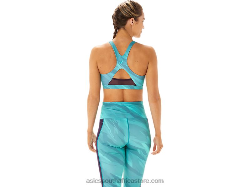 Women Asics Training Graphic Bra LH4X02926 Misty Pine
