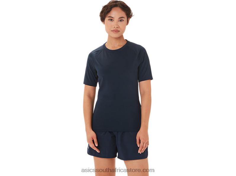 Women Asics 2 Piece Wrestling Top LH4X03812 Team Navy