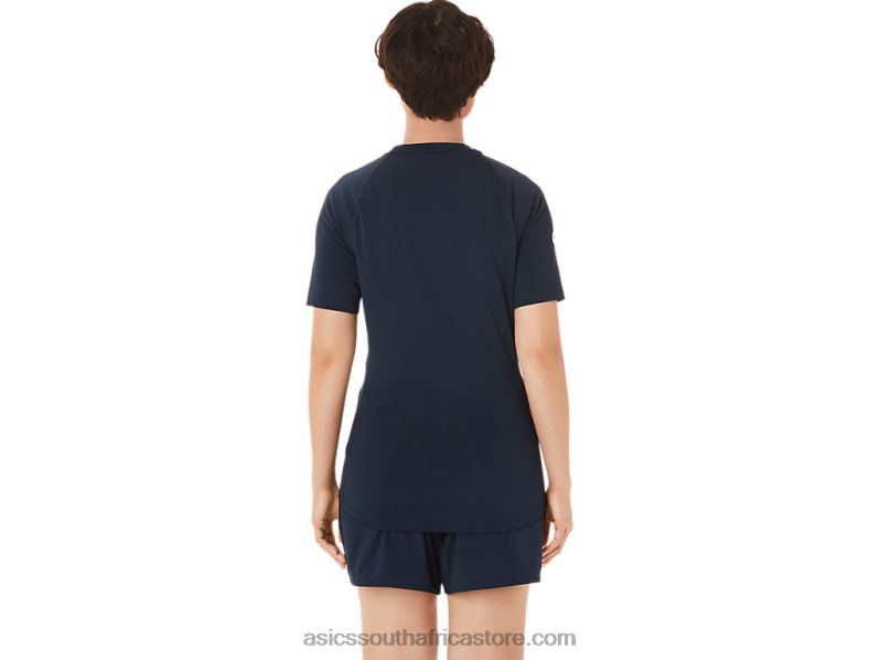 Women Asics 2 Piece Wrestling Top LH4X03812 Team Navy