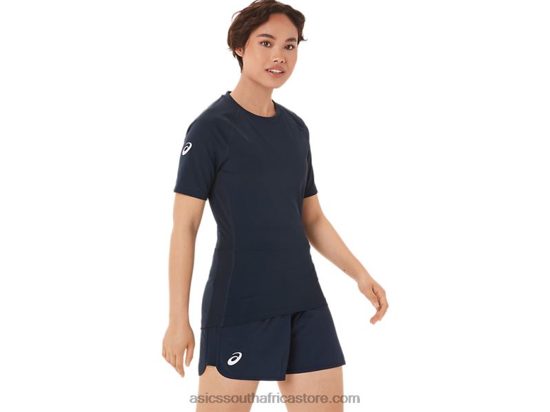 Women Asics 2 Piece Wrestling Top LH4X03812 Team Navy