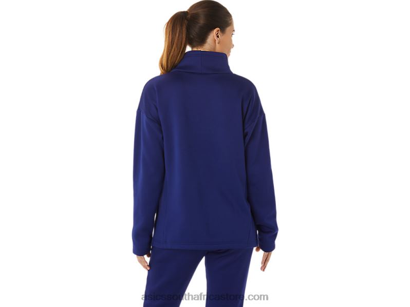 Women Asics Brushed Knit Pullover LH4X02899 Dive Blue