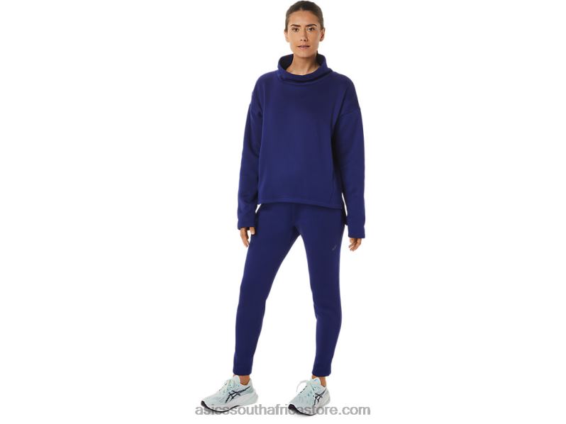 Women Asics Brushed Knit Pullover LH4X02899 Dive Blue