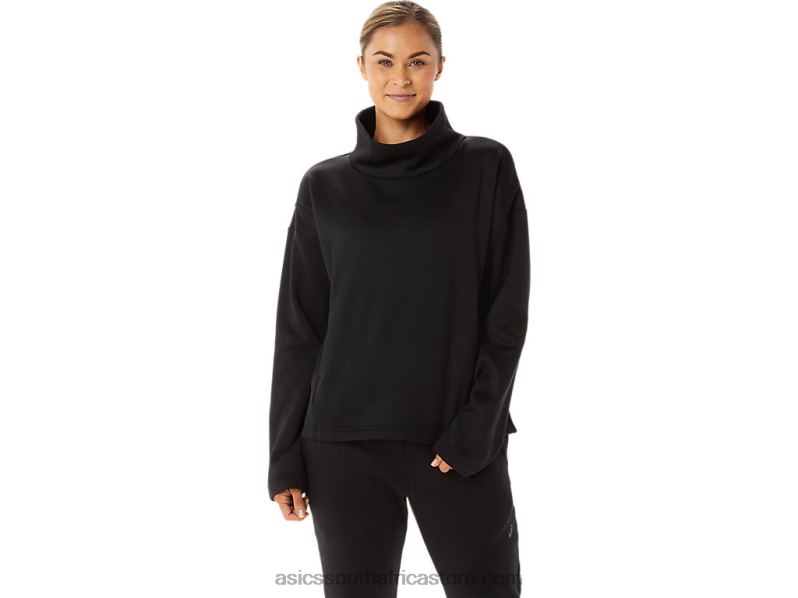Women Asics Brushed Knit Pullover LH4X02911 Performance Black