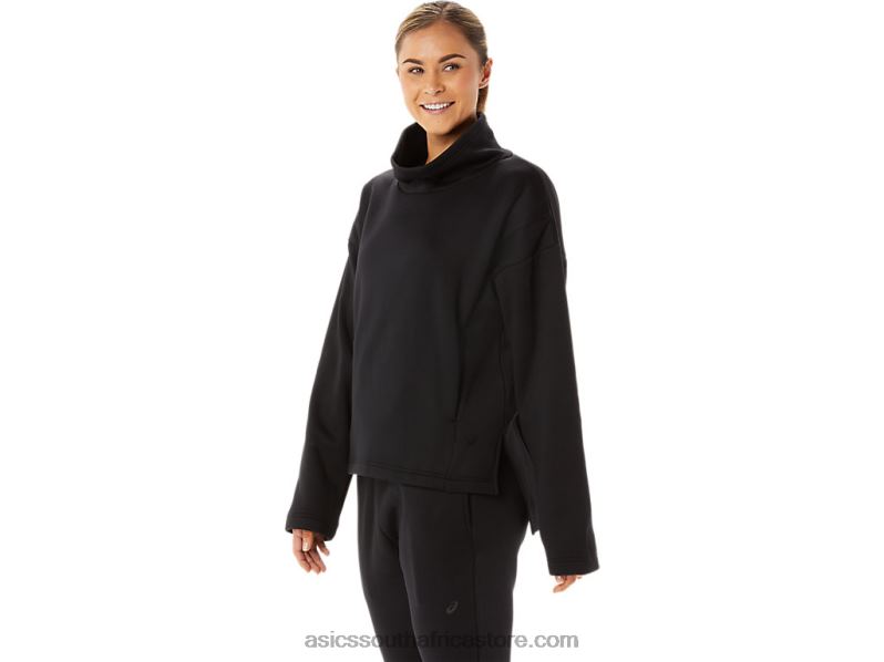 Women Asics Brushed Knit Pullover LH4X02911 Performance Black