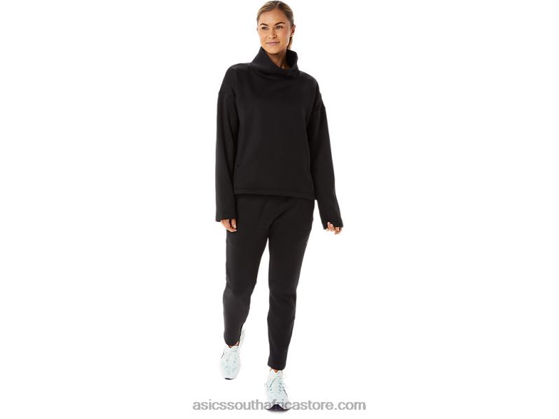 Women Asics Brushed Knit Pullover LH4X02911 Performance Black