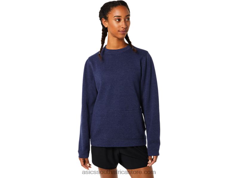 Women Asics Crew Top LH4X03724 Peacoat Heather