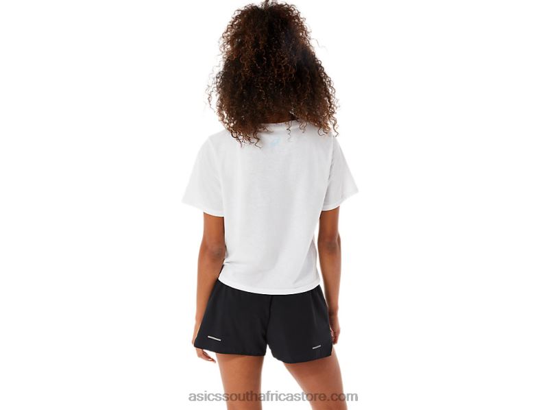 Women Asics Enjoy The Run Short Sleeve LH4X03142 Brilliant White