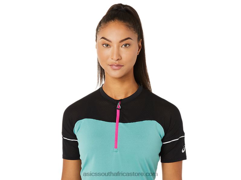 Women Asics Fujitrail Top LH4X03401 Sage/Performance Black