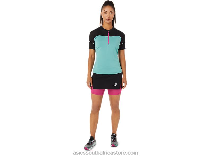 Women Asics Fujitrail Top LH4X03401 Sage/Performance Black