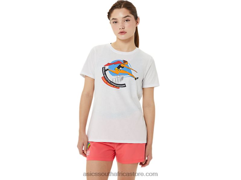 Women Asics Graphic Short Sleeve Wch LH4X03215 Brilliant White