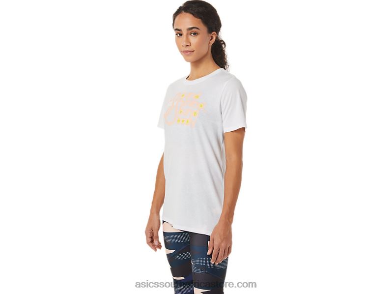 Women Asics Graphic Tee LH4X03574 Brilliant White